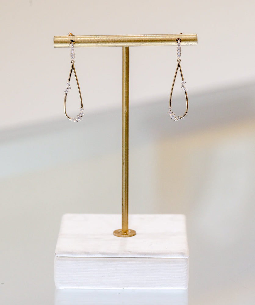 14ky .31ctw 2-Section Dangle Drop Earrings