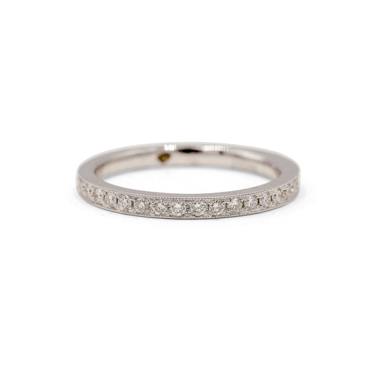 14kw .23ctw Single Row Pave Band with Milgrain