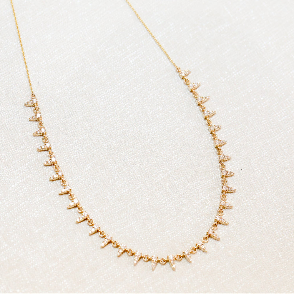 14ky 1.10ctw Graduated Spike Necklace