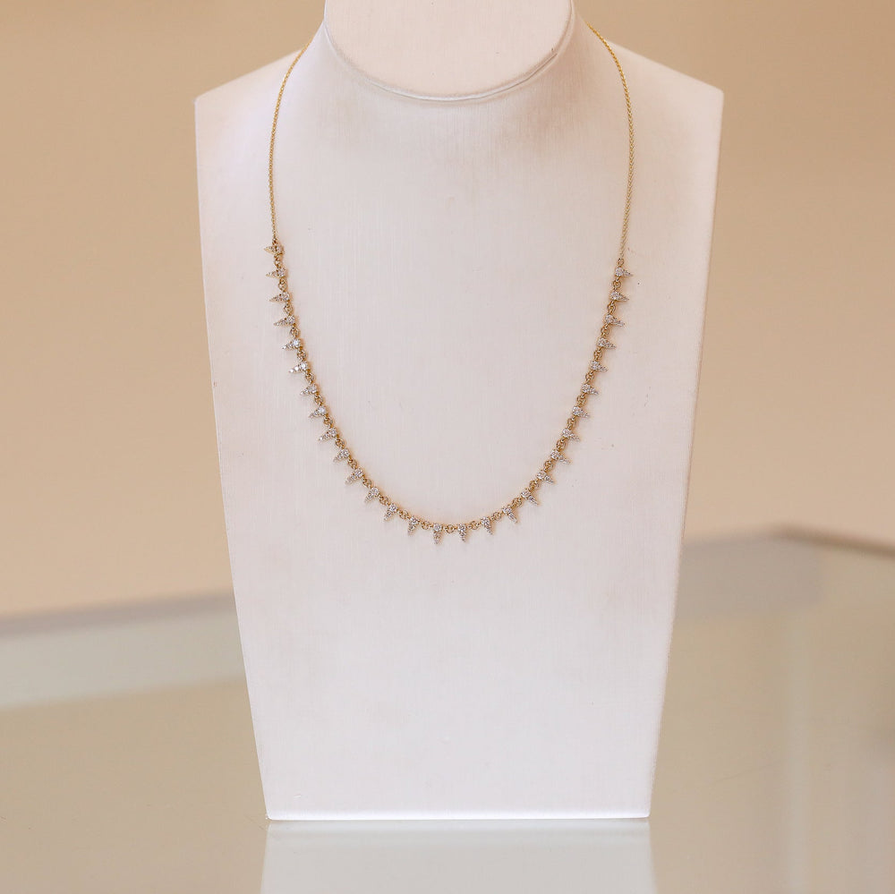 14ky 1.10ctw Graduated Spike Necklace