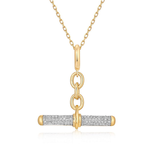 14ky .15ctw Pave Diamond Toggle Link Charm