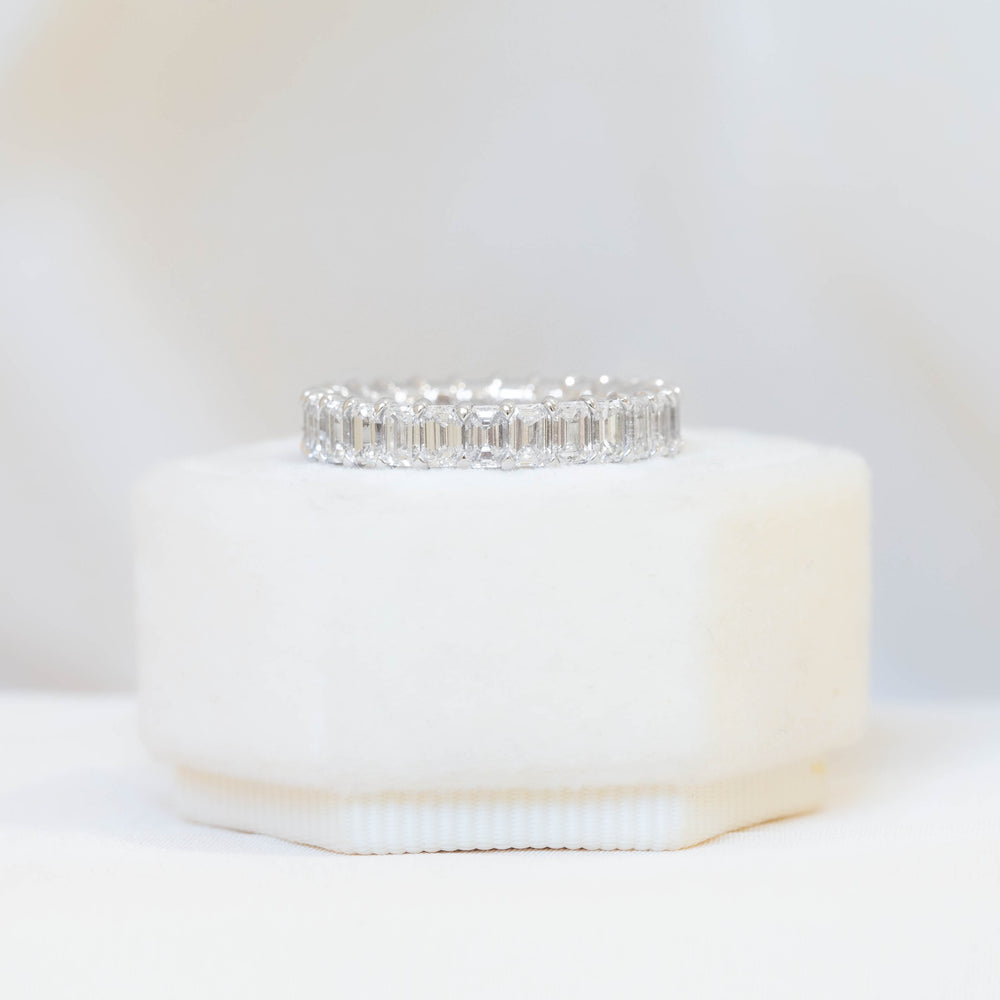Platinum Emerald Eternity Band
