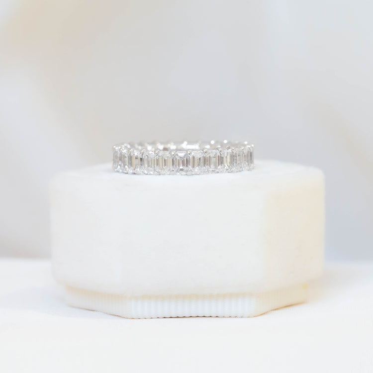 Platinum Emerald Eternity Band