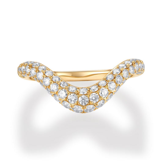 14ky .85ctw Pave Diamond Wave Band