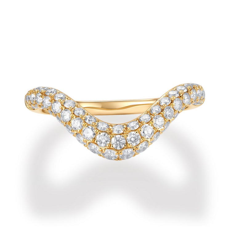 14ky .85ctw Pave Diamond Wave Band