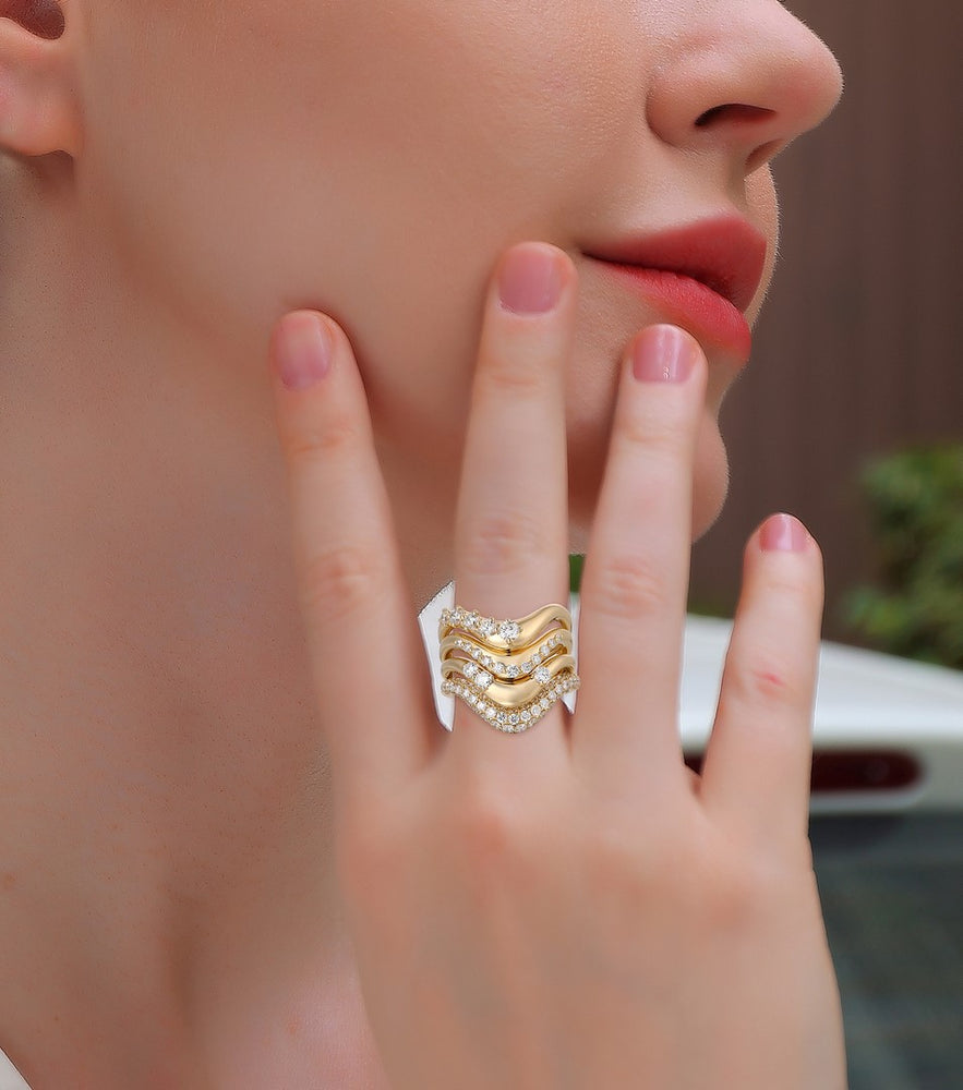 14ky .85ctw Pave Diamond Wave Band