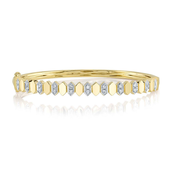 14ky .38ctw Alternating Hexagon Bangle