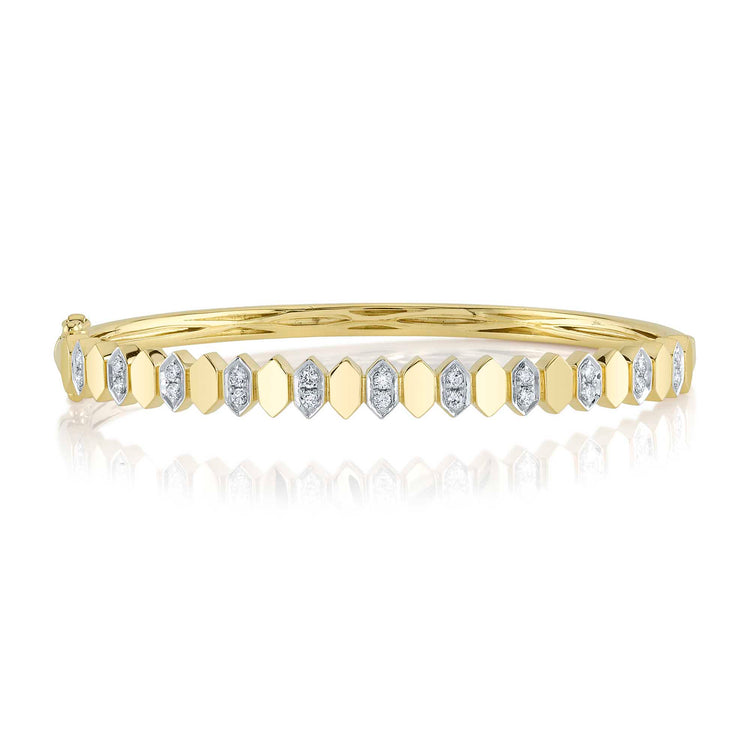 14ky .38ctw Alternating Hexagon Bangle