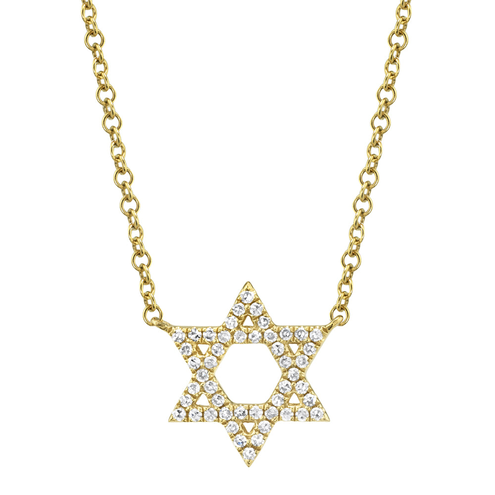 14ky Star of David Diamond Necklace
