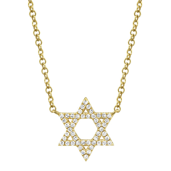 14ky Star of David Diamond Necklace