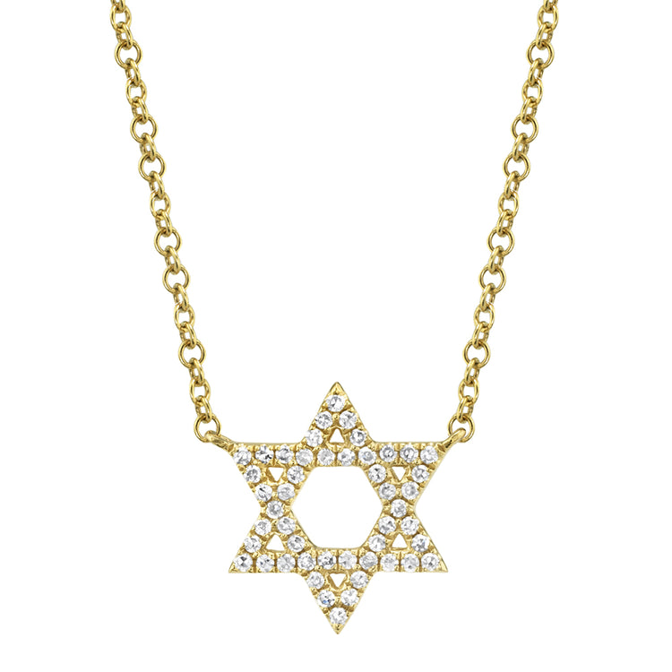 14ky Star of David Diamond Necklace