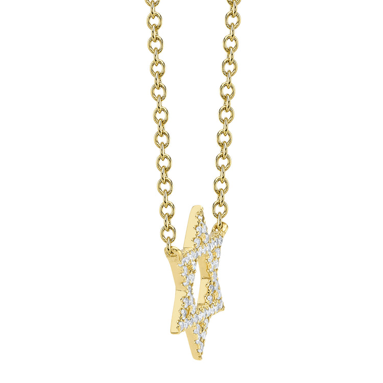 14ky Star of David Diamond Necklace