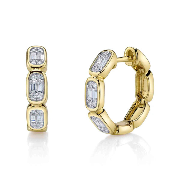 14ky .39ctw Mosaic Capsule Hoops