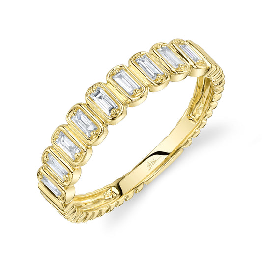 14ky .23ctw Baguette Diamond Bezel Band