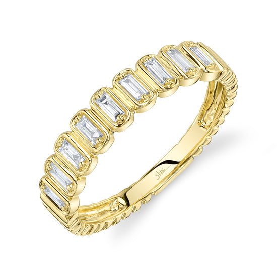 14ky .23ctw Baguette Diamond Bezel Band