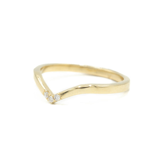14ky .06ctw Accented Contour Band in 14k Yellow Gold