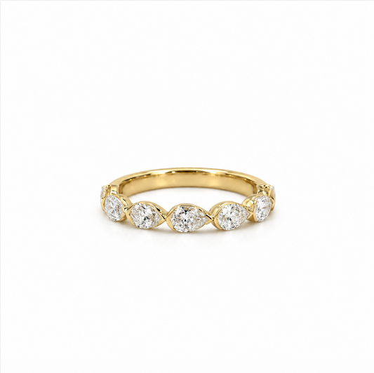 14ky 1.15ctw East-West Pear Lab Diamond Band