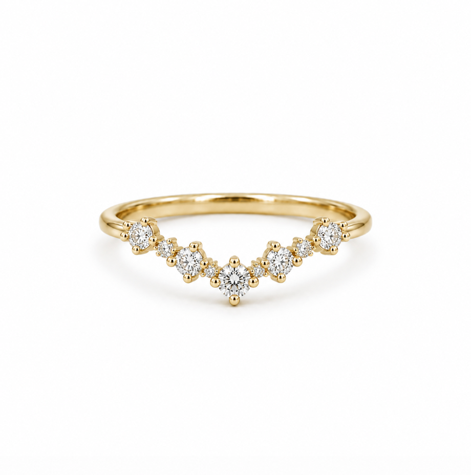 14ky .20ctw Constellation Chevron Diamond Band