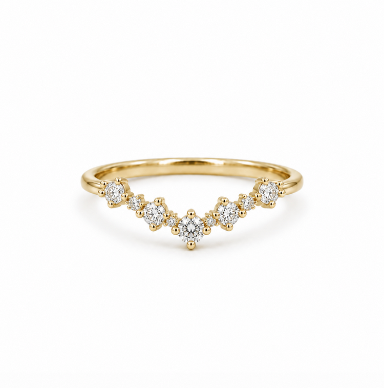 14ky .20ctw Constellation Chevron Diamond Band