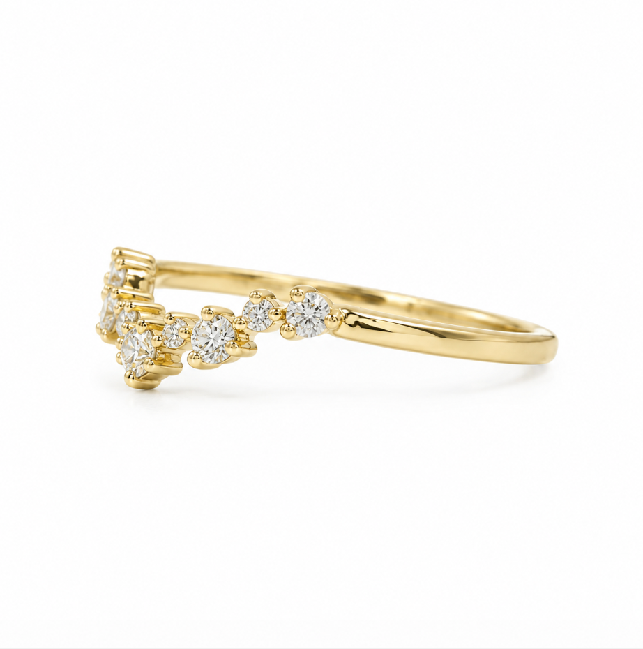 14ky .20ctw Constellation Chevron Diamond Band