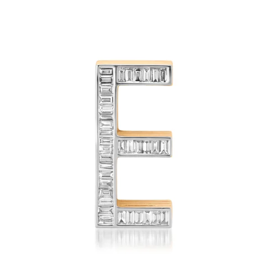 Slide-On Petite Diamond Encrusted Initial - E