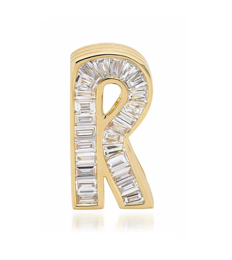 14ky Diamond Petite Slide-On Initial Pendant