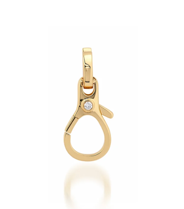 14ky Signature Clasp with Round Natural Diamond