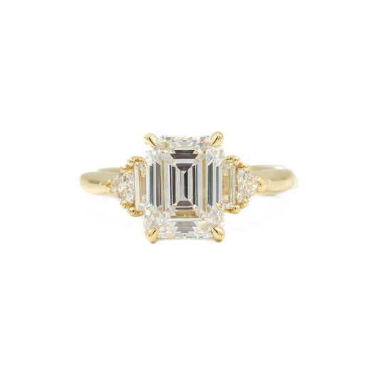 14ky Emerald-Cut 5-Stone Diamond Ring