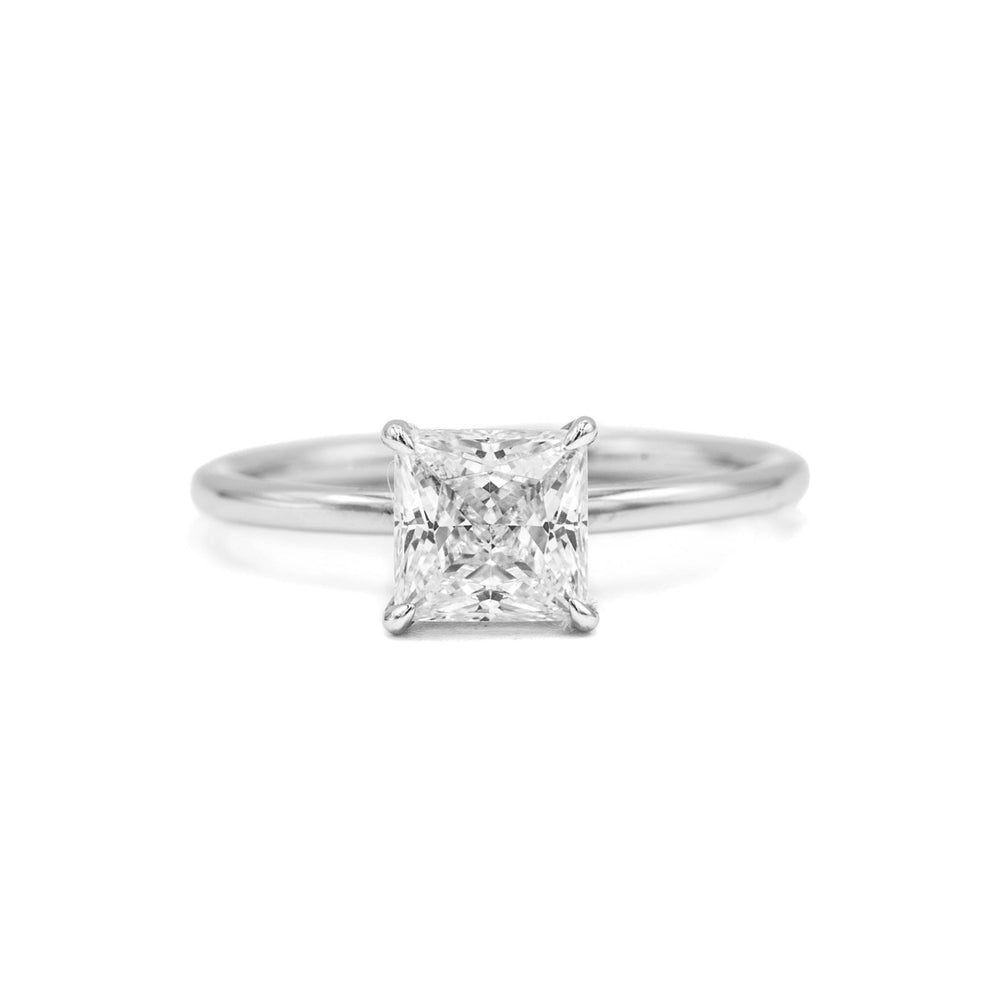 14kw Princess-Cut Diamond Solitaire Ring