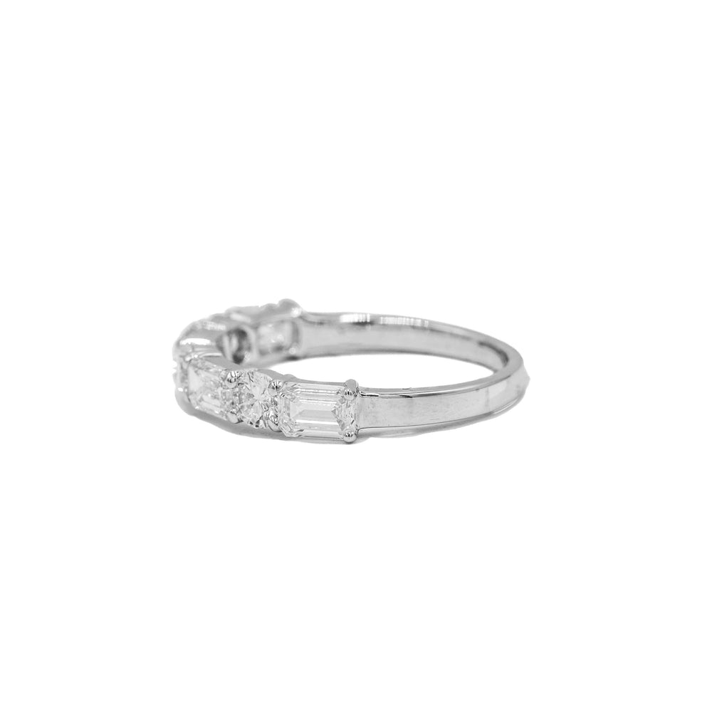 14kw 1.53ctw Round & Emerald-Cut Lab-Grown Diamond Band