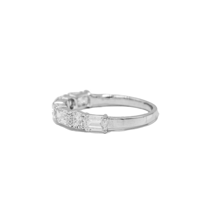 14kw 1.53ctw Round & Emerald-Cut Lab-Grown Diamond Band