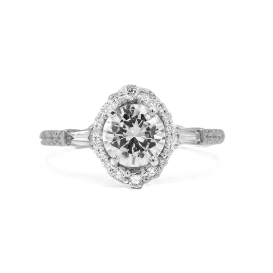 14kw Baguette Halo by Uneek Jewelry