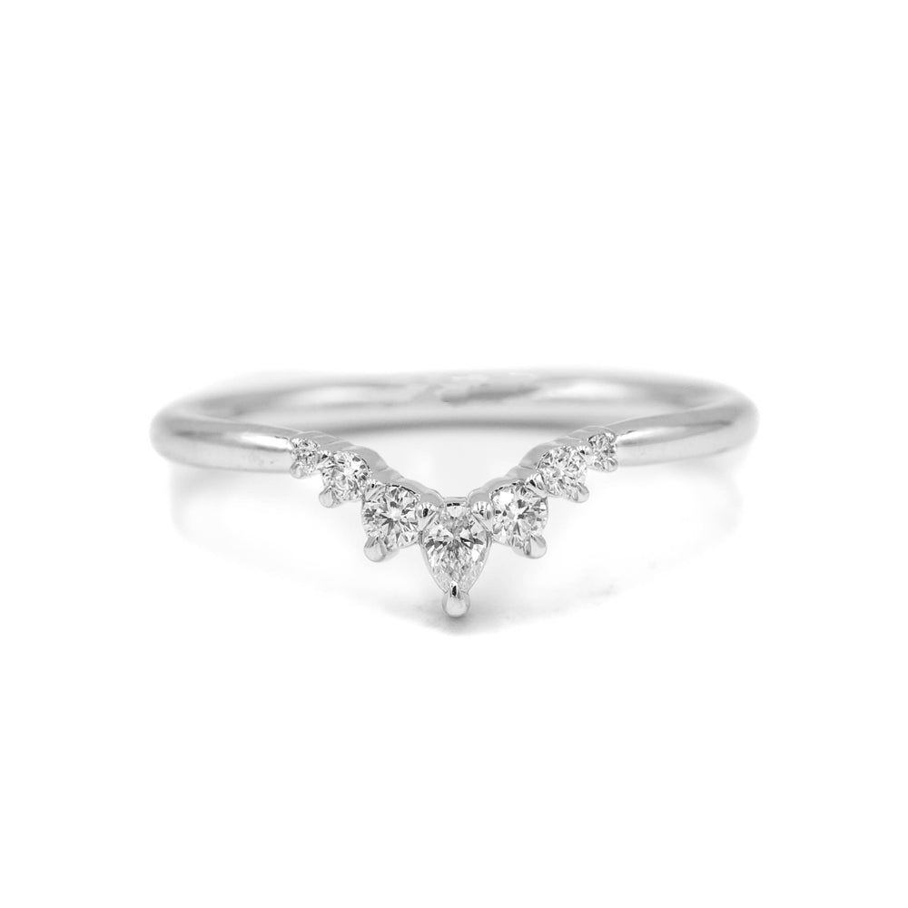 14kw Pear-Shaped Swoop Contour Diamond Band