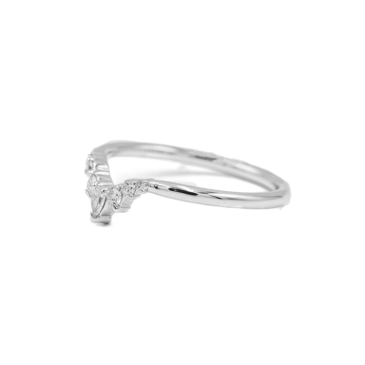 14kw Pear-Shaped Swoop Contour Diamond Band