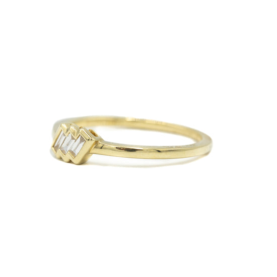 14ky 3-Stone Baguette Diamond Ring