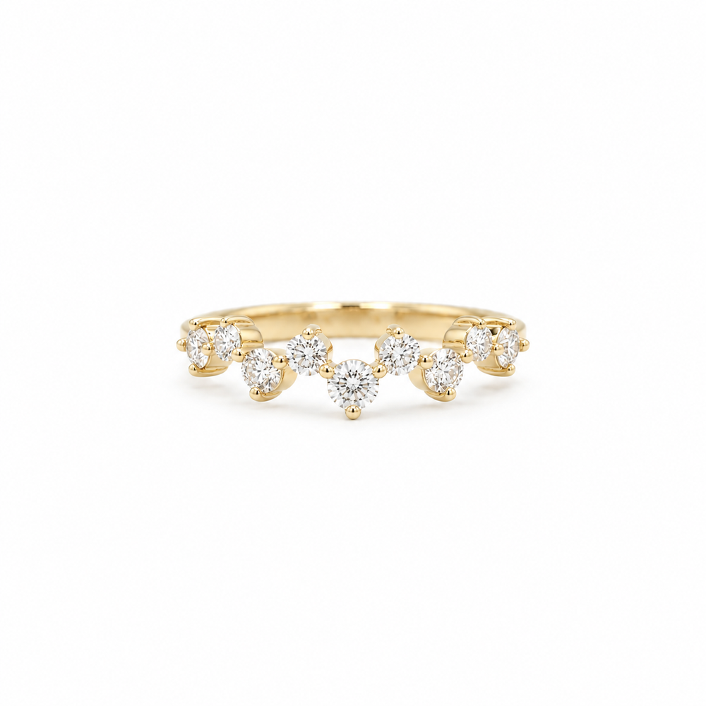 14ky Round .48ctw Diamond Scattered Band