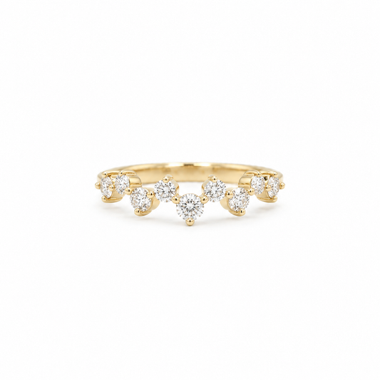 14ky Round .48ctw Diamond Scattered Band
