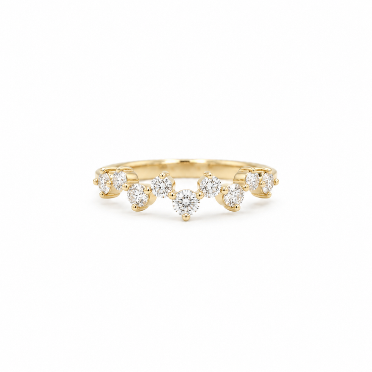 14ky Round .48ctw Diamond Scattered Band