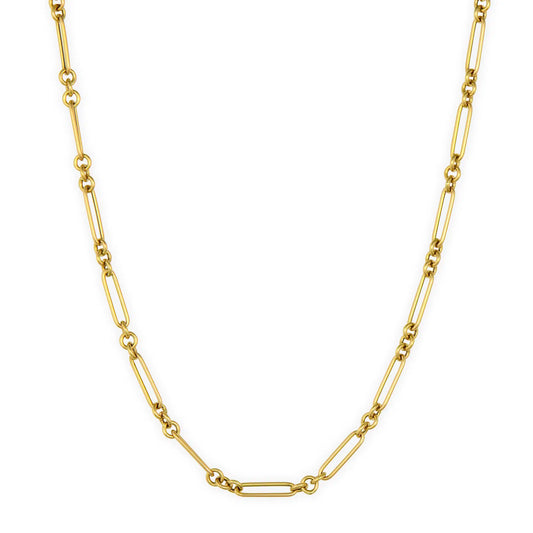 14ky Small Alternating Paperclip Chain 18''