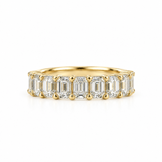 14ky 2.20ctw Emerald Cut Lab Diamond Anniversary Band