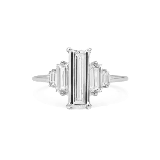 14kw 5-Stone Baguette-Cut Diamond Ring