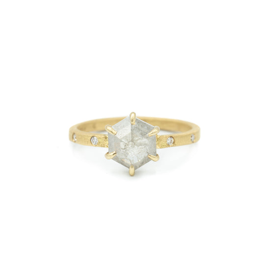 1.27ct Hex-Shaped Diamond Ring