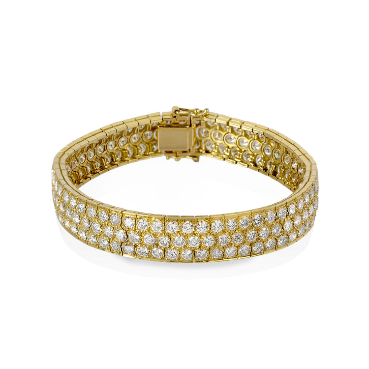 18ky 11.5ctw Vintage Diamond Bracelet