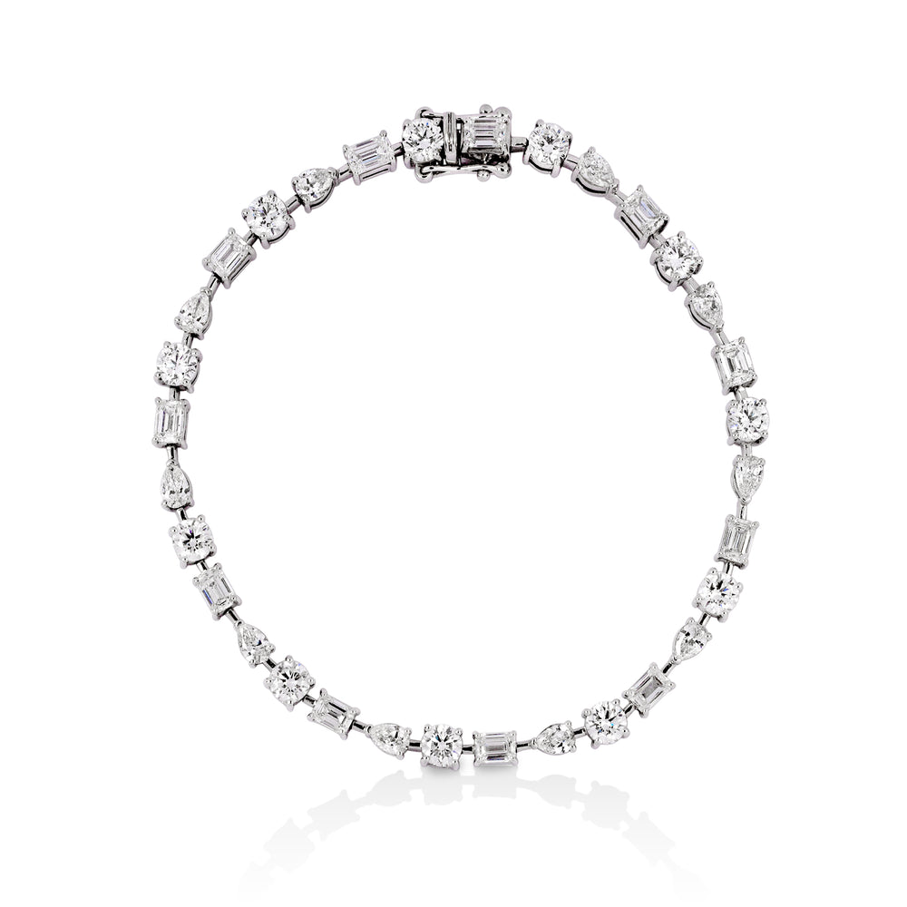 14kw 6.19ctw Mixed shape Tennis bracelet