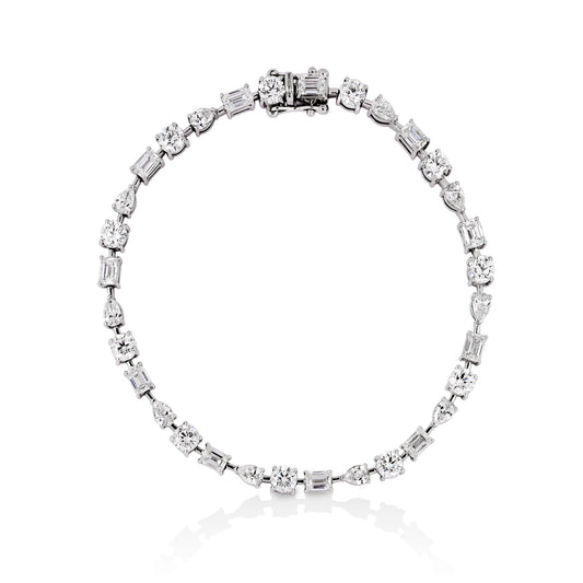 14kw 6.19ctw Mixed shape Tennis bracelet