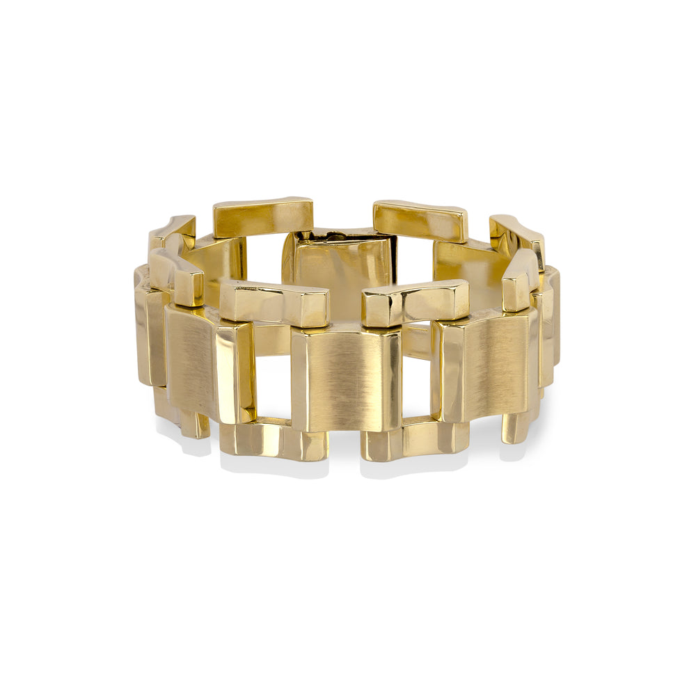 14ky Vintage Wide Watch Link Bracelet