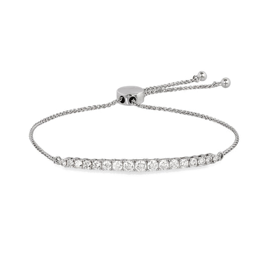 14kw 1ctw Graduated Bolo Diamond Tennis Bracelet