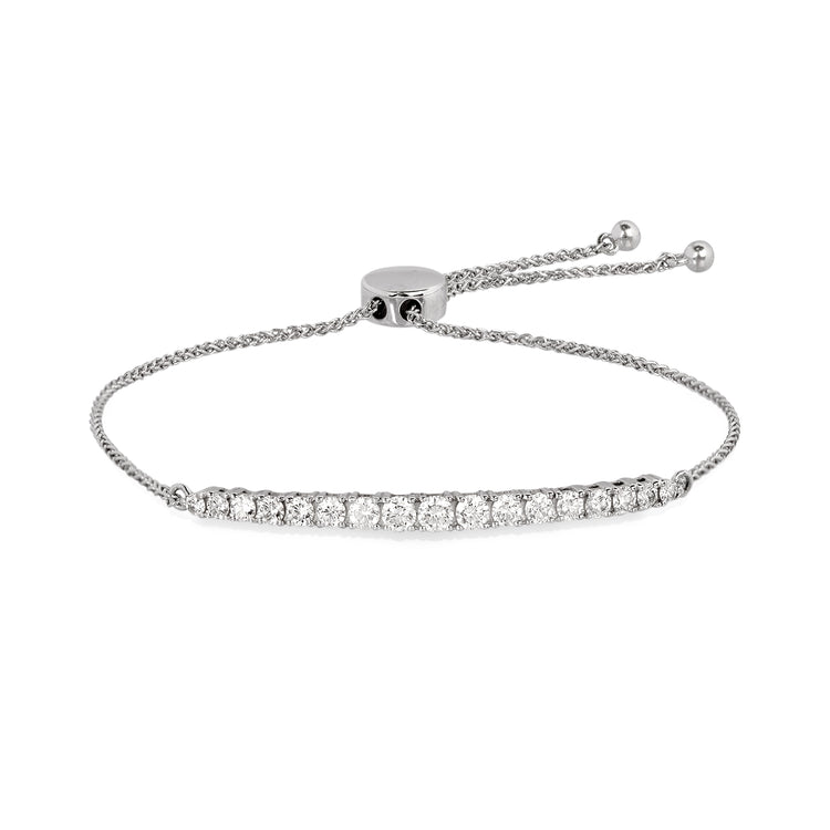 14kw 1ctw Graduated Bolo Diamond Tennis Bracelet