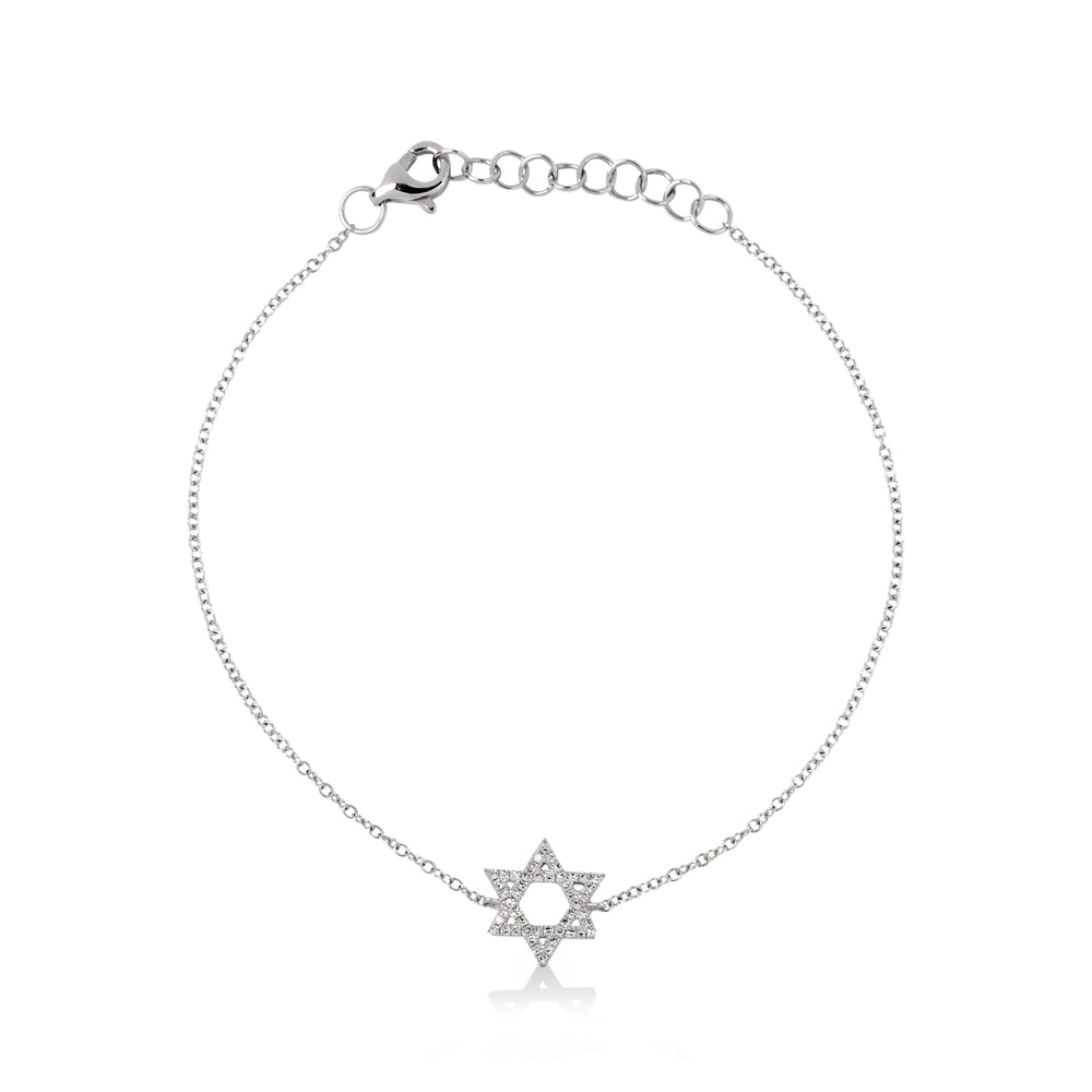 14kw .11ctw Star of David Diamond Bracelet