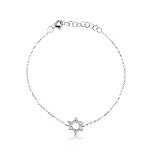 14kw .11ctw Star of David Diamond Bracelet
